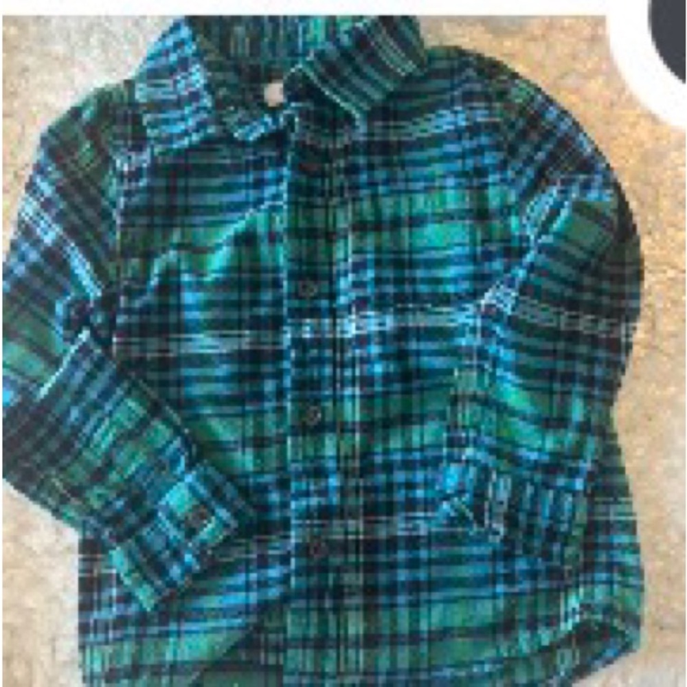 Cat & Jack Kids Plaid Shirt in Teal and Navy